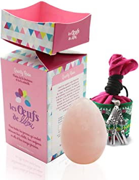 PACK Débuter avec l'Œuf de Yoni : 1 livre L'œuf de Yoni + 1 œuf de Yoni moyen quartz rose percé + en cadeau 100 cartes femmes offertes